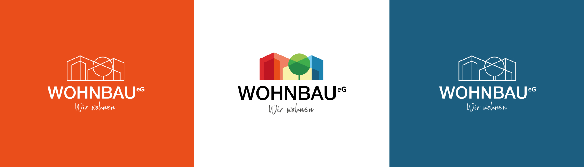 WohnBau Logo Farbvarianten | Firmazwei - Markendesign und Kommunikationsdesign in Düsseldorf und Emmerich